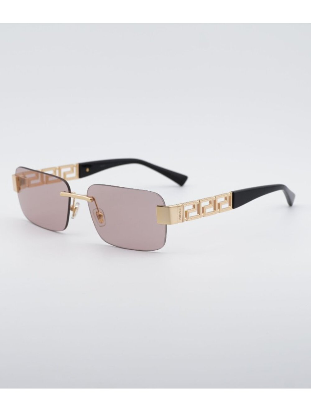 Versace VE2298 10021T Sunglasses Gold Rectangle Frame, Pink Lenses